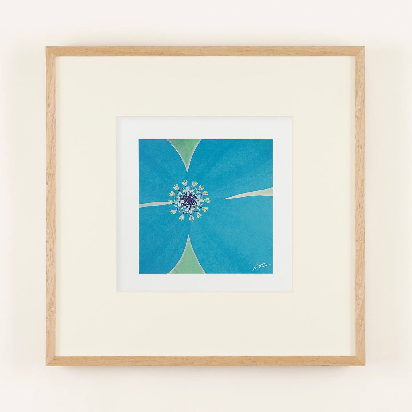 FAIRY FLOWER (Fairy Flower) blue, frame size 50+, with framed mat.