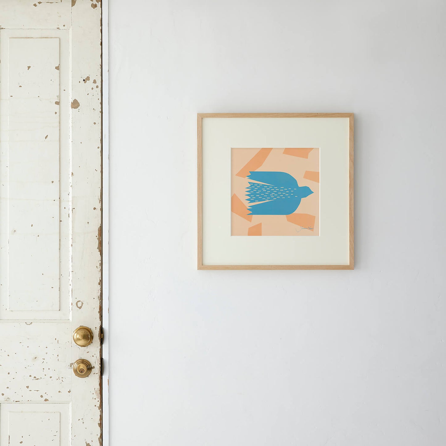 BIRD (Bird) blue frame 50+ with framed mat.