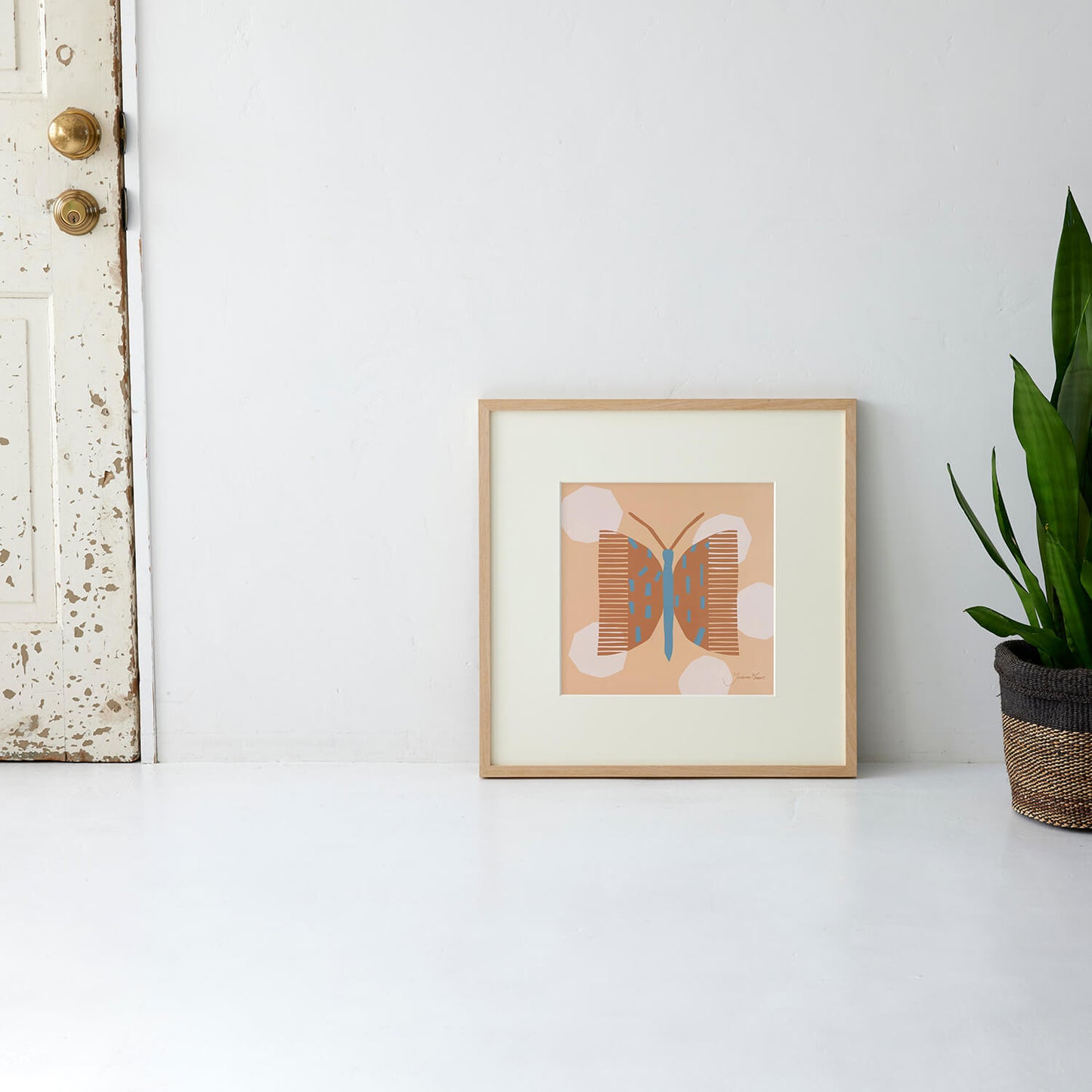 BUTTERFLY (Butterfly) terracotta frame 50+ with framed mat.