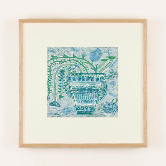 PLANTER (Planter) blue frame 50+ with framed mat.