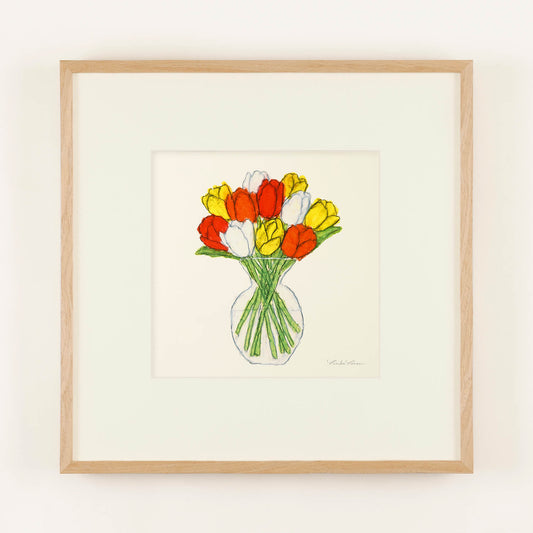 Tulip ivory frame 50+ with framed mat.