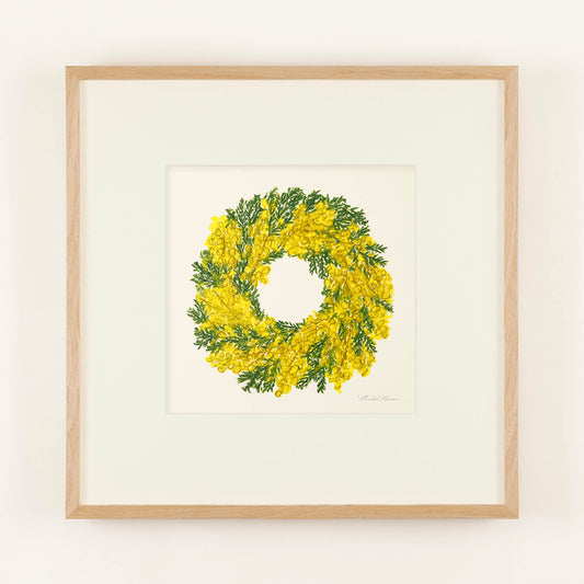 Mimosa ivory frame 50+ with matting for framing.