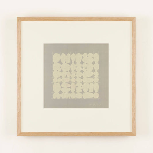 Stones Grid (Stones Grid) gray frame 50+ with framed mat.