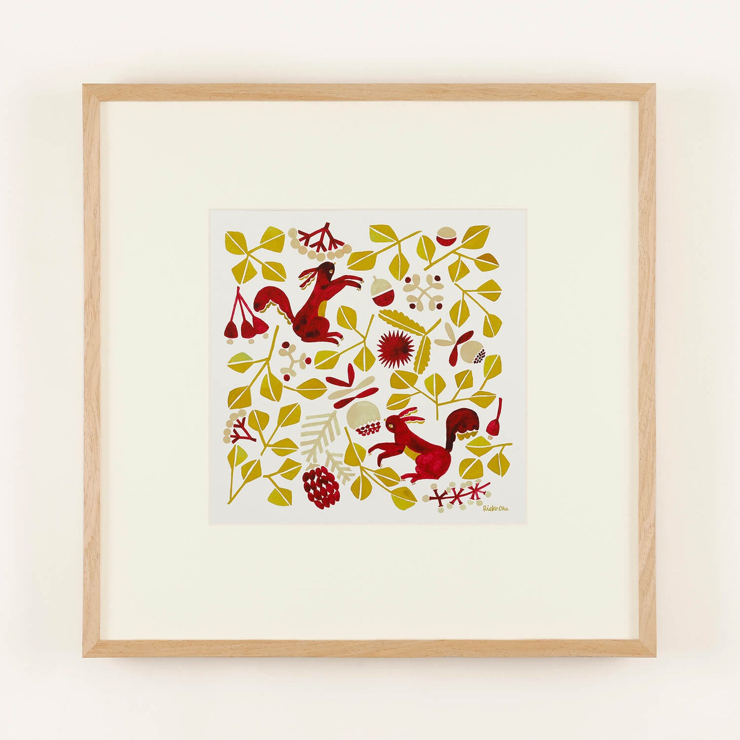 The Forest of Squirrels（リスノモリ ） フレーム50＋額装マット付き