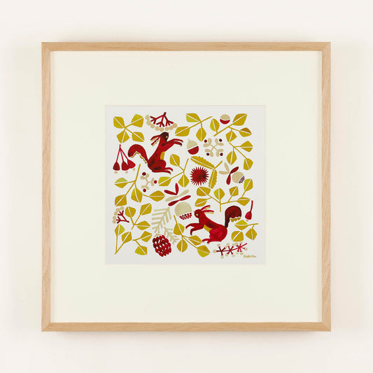 The Forest of Squirrels（リスノモリ ） フレーム50＋額装マット付き