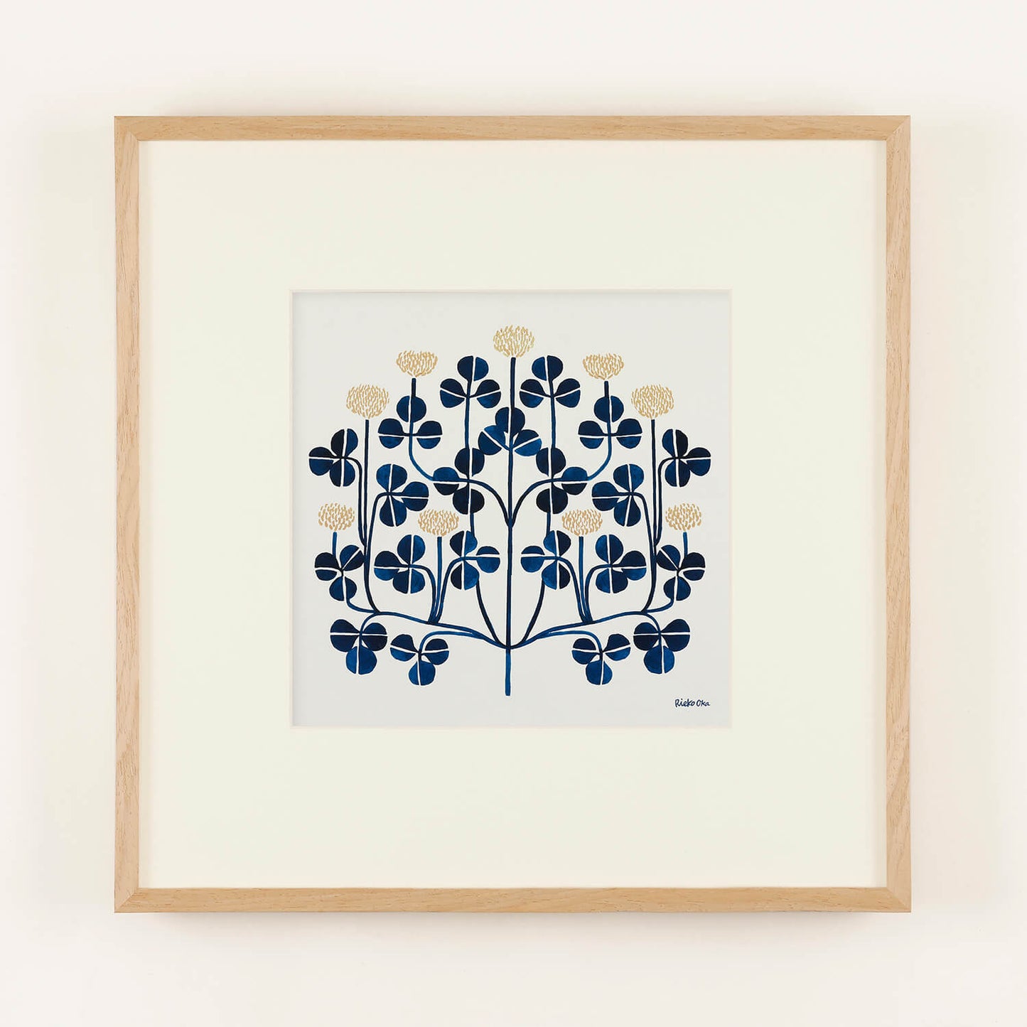 White clovers（シロツメクサ ） フレーム50＋額装マット付き