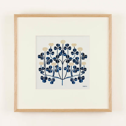 White clovers（シロツメクサ ） フレーム50＋額装マット付き