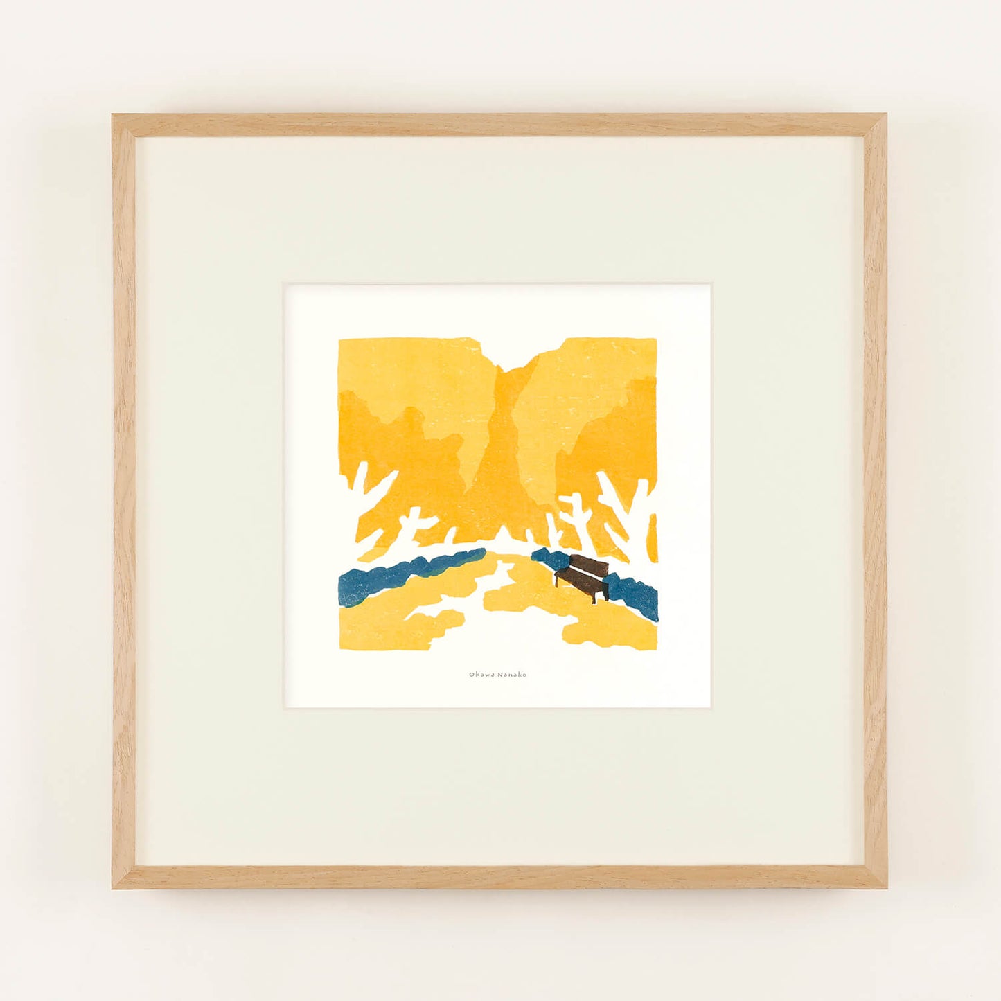 銀杏並木　フレーム50＋額装マット付き